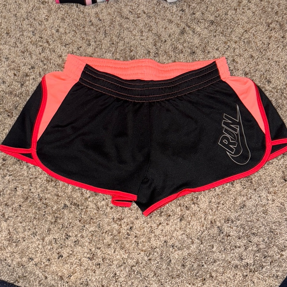 Women's Black and Pink Running Shorts Nike